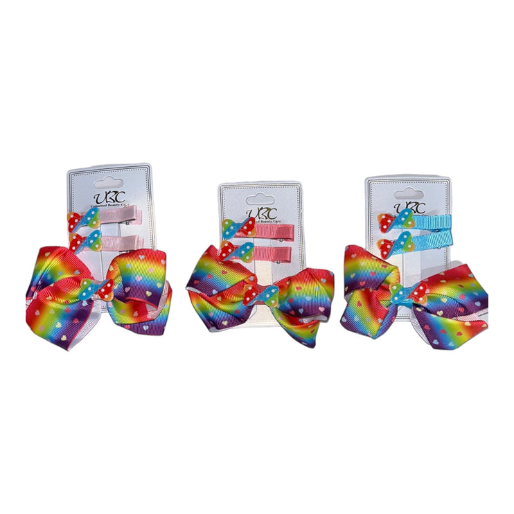 12 pcs Rainbow Clip & Bow