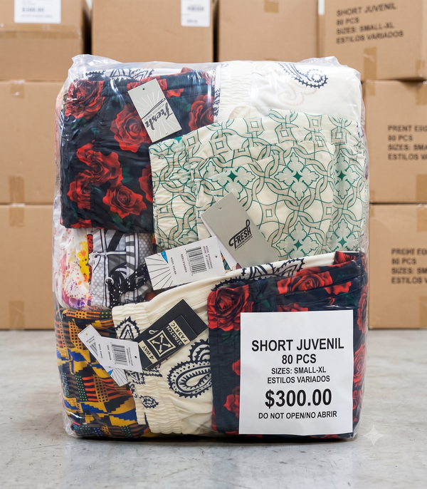 Wholesale Youth Print Shorts Lot – Assorted Styles & Sizes (80 Pcs)