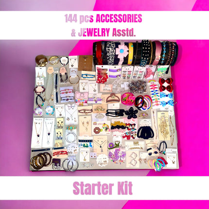 144 Pcs HAIR ACCESSORIES & JEWELRY Bundle Asstd. Each bundle may vary in styles.FREE SHIPPING